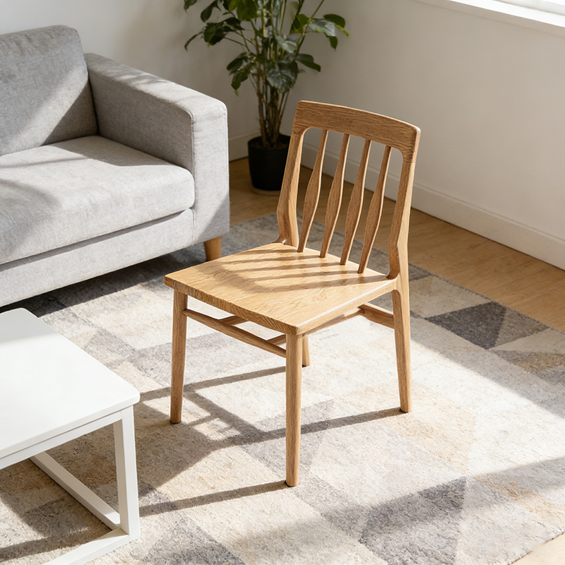 Chaise de soutien ergonomique courbée traditionnelle chinoise - Chaise de salle à manger en frêne d’Amérique du Nord pour salle à manger 