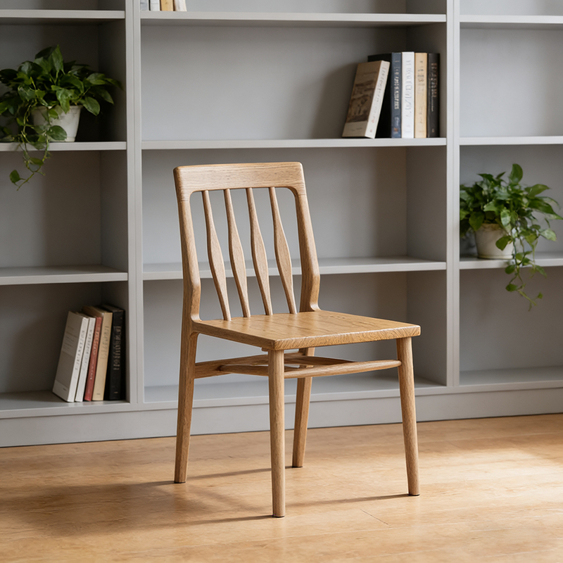Chaise de soutien ergonomique courbée traditionnelle chinoise - Chaise de salle à manger en frêne d’Amérique du Nord pour salle à manger 