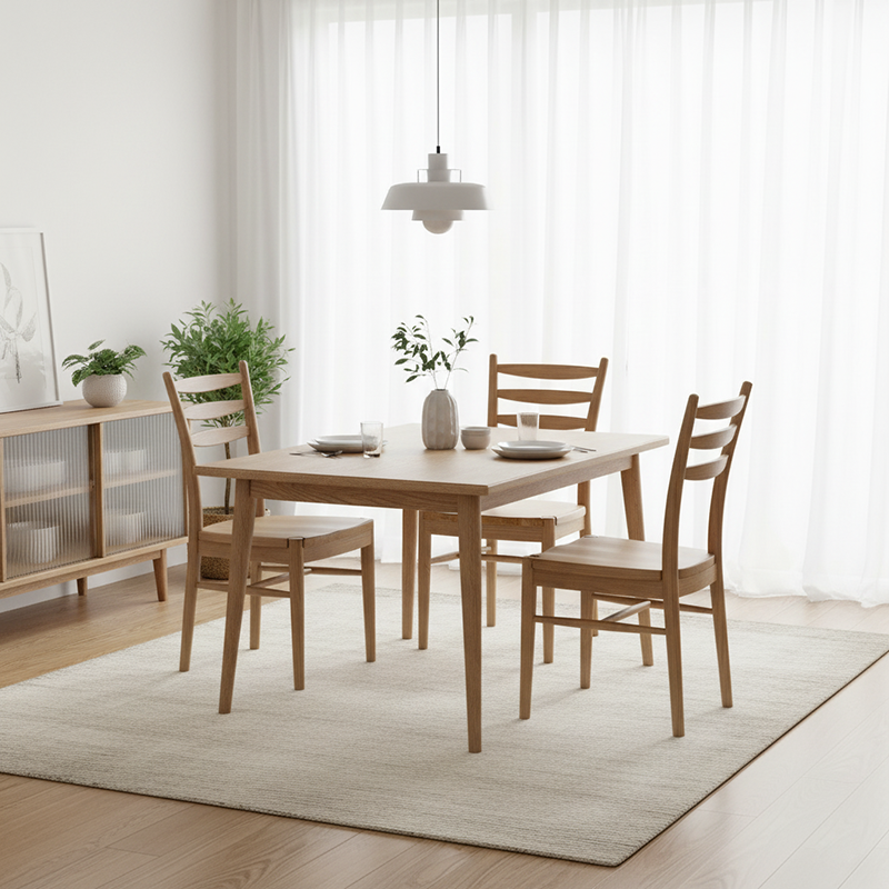 Traditional Chinese Rounded Silhouette Chair - North American Ash Wood Dining Chair For Dinning Room