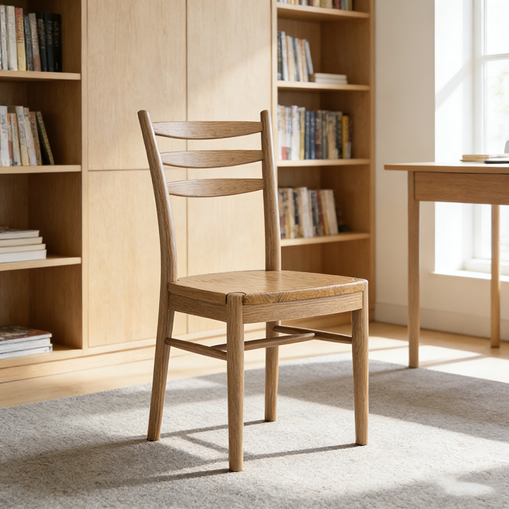 Traditional Chinese Rounded Silhouette Chair - North American Ash Wood Dining Chair For Dinning Room