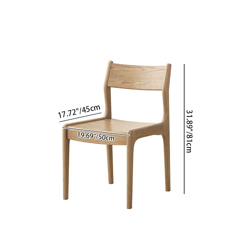 Traditional Ergonomic Curved Backrest Chair - North American Ash Wood Dining Chair For Dining Room