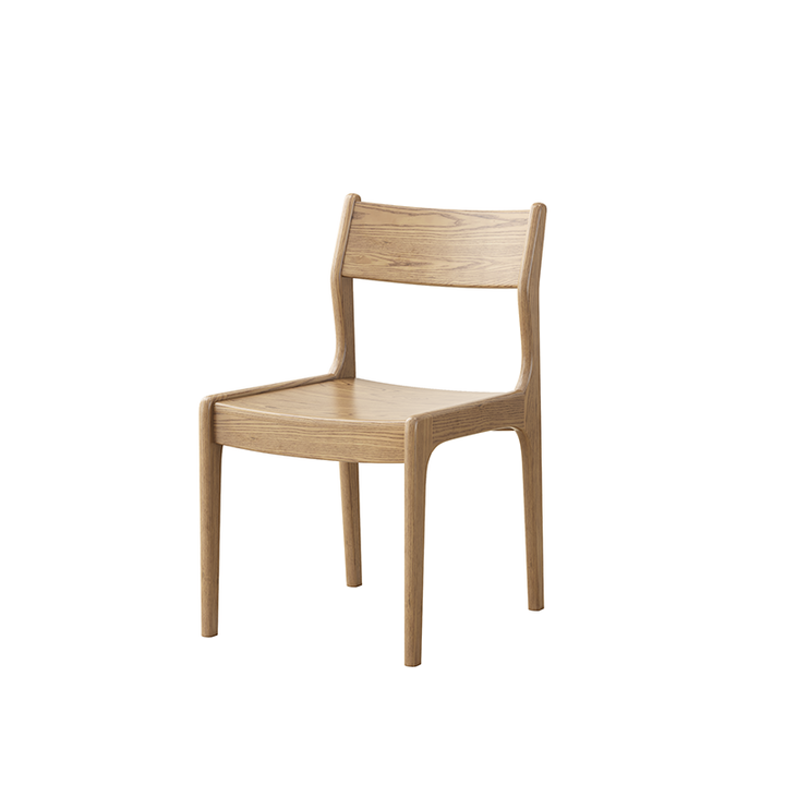 Traditional Ergonomic Curved Backrest Chair - North American Ash Wood Dining Chair For Dining Room