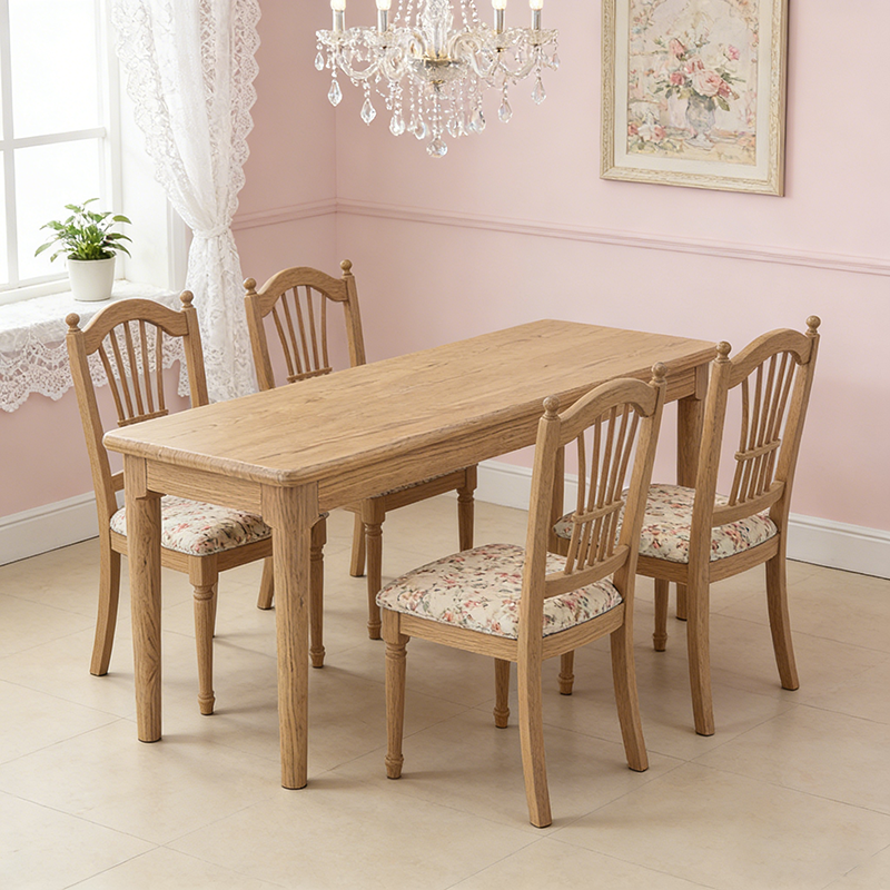 Traditional Handcrafted Rectangular Table - North American Ash Wood Dining Table For Dining Room