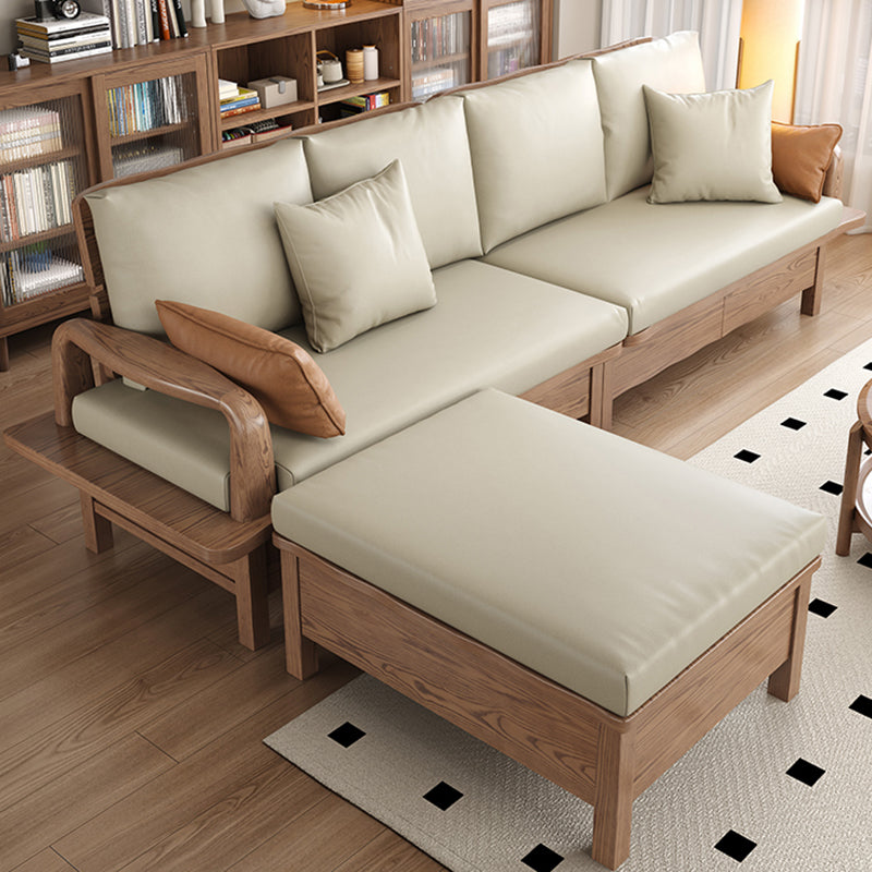 Traditional Sectional Sofa With Hidden Storage - North American Ash Wood Accent Chair For Living Room
