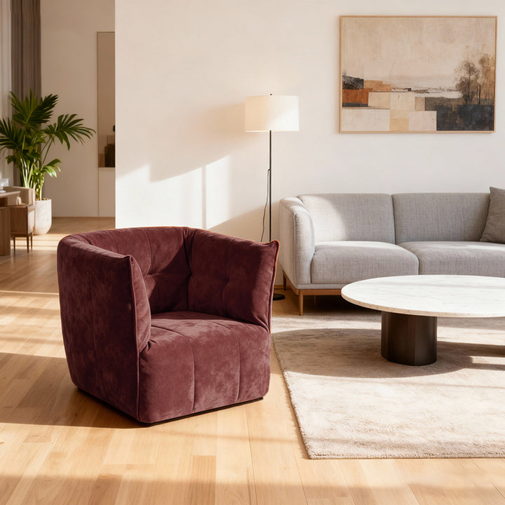 Canapé fauteuil de salon contemporain scandinave en tissu en U - petit fauteuil d’appoint confortable en mousse pour salon 