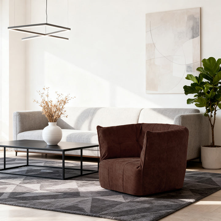 Canapé fauteuil de salon contemporain scandinave en tissu en U - petit fauteuil d’appoint confortable en mousse pour salon 