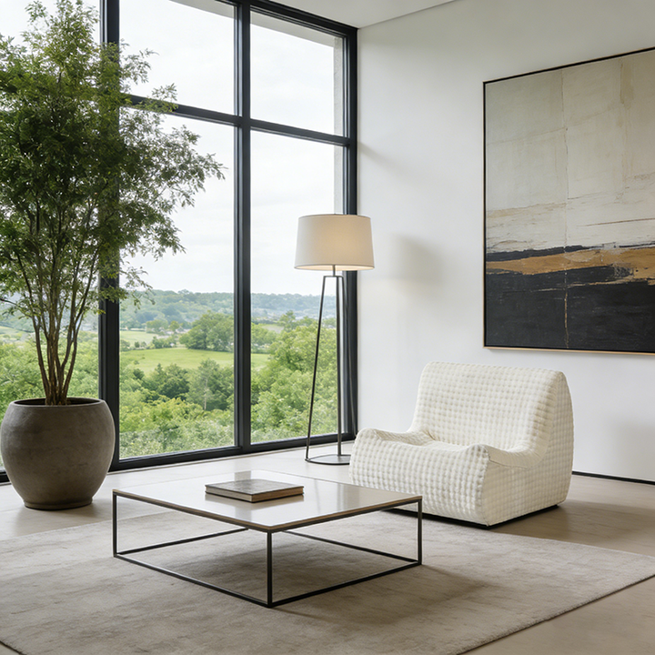 Canapé compact en tissu et éponge au style minimaliste moderne - fauteuil de salon gain de place pour le salon 