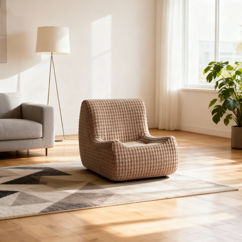 Canapé compact en tissu et éponge au style minimaliste moderne - fauteuil de salon gain de place pour le salon 