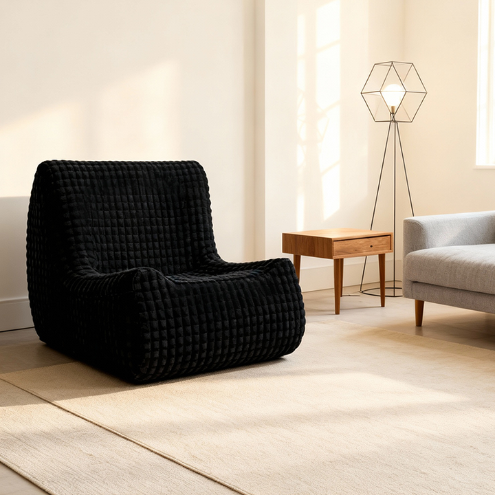 Canapé compact en tissu et éponge au style minimaliste moderne - fauteuil de salon gain de place pour le salon 