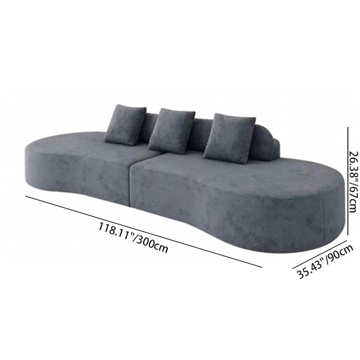 Canapé en tissu au design scandinave contemporain aux lignes courbes et épurées - fauteuil d'appoint à profil bas pour salon 