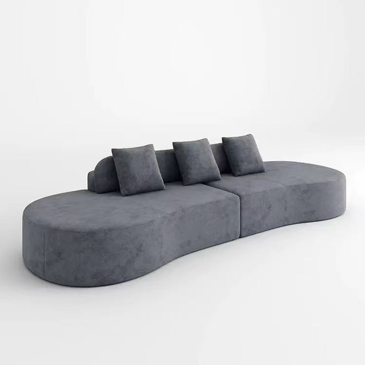 Zeitgenössisches skandinavisches geschwungenes stromlinienförmiges Stoffsofa - Niedriges Akzentstuhl für das Wohnzimmer 