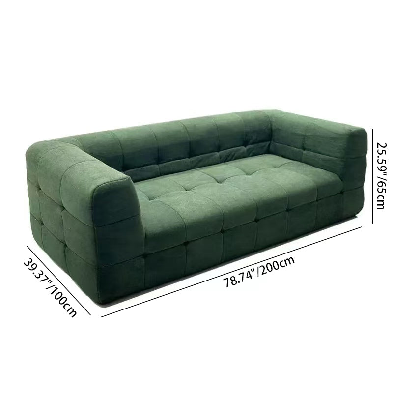 Modern Minimalist Fabric Compressed Sofa - Cube Tufted Vacuum Accent Sofa For Living Room