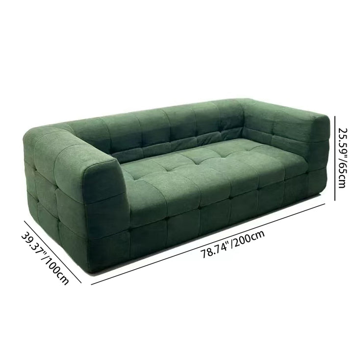 Modern Minimalist Fabric Compressed Sofa - Cube Tufted Vacuum Accent Sofa For Living Room