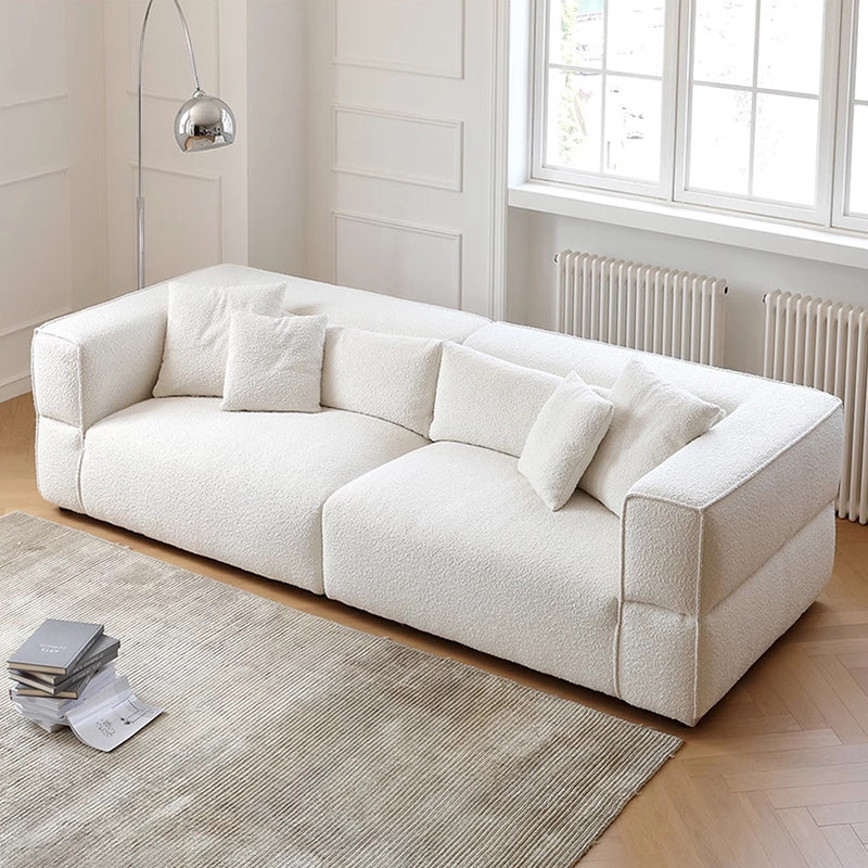 Modern Minimalist Compressed Fabric Sofa - Integrated Soft-Pack Square Accent Sofa For Living Room