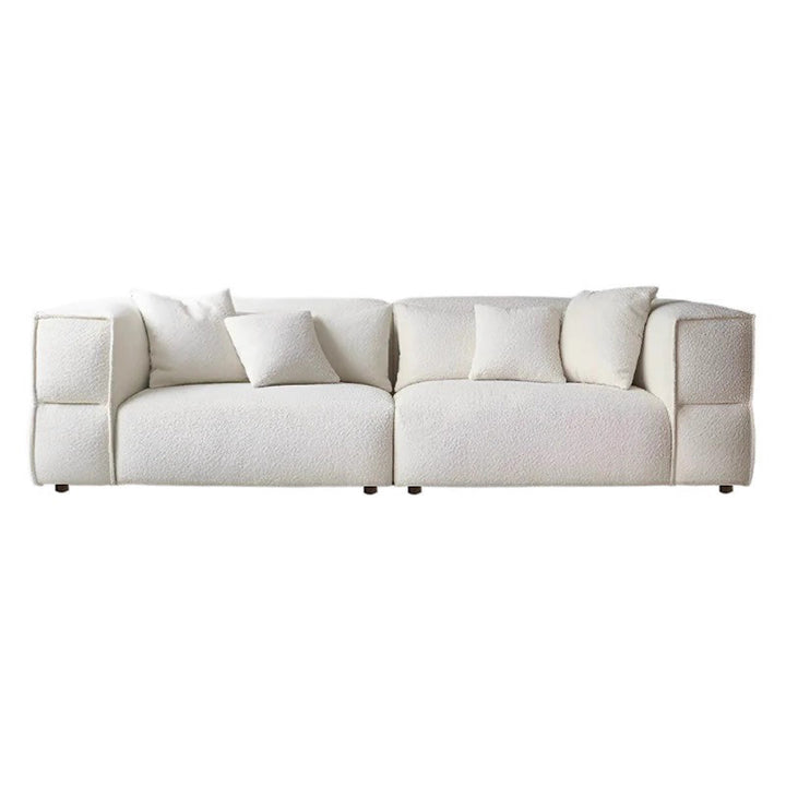 Modern Minimalist Compressed Fabric Sofa - Integrated Soft-Pack Square Accent Sofa For Living Room