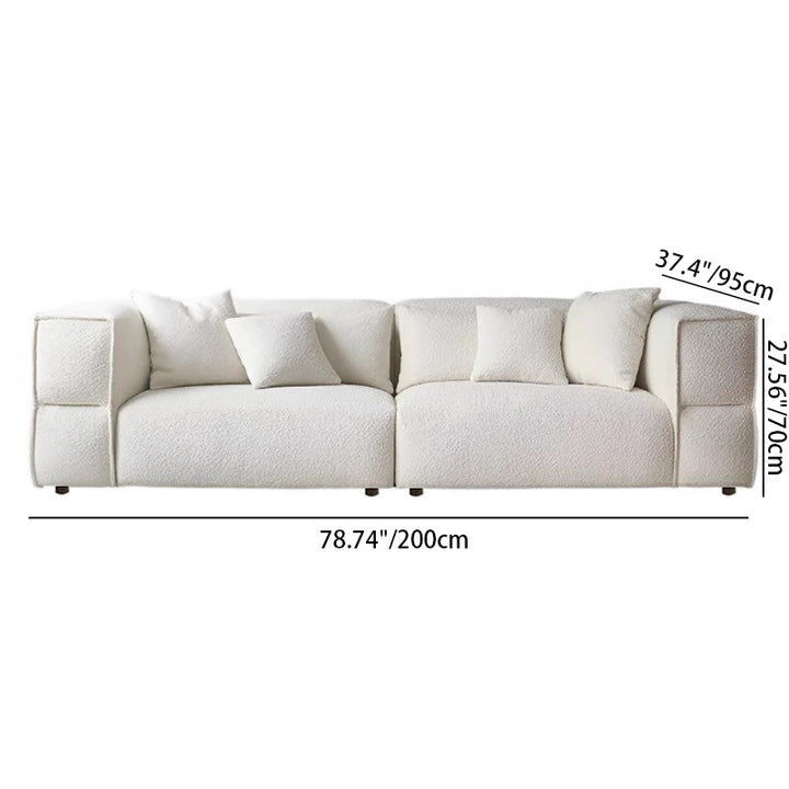 Modern Minimalist Compressed Fabric Sofa - Integrated Soft-Pack Square Accent Sofa For Living Room