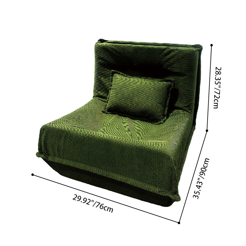 Contemporary Nordic Corduroy Compressed Single Sofa - No-Installation High-Density Sponge Accent Chair For Living Room