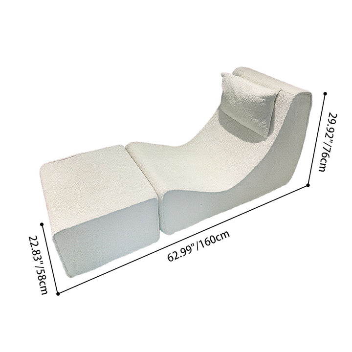 Canapé Sherpa compressé minimaliste moderne - fauteuil lounge en S incurvé en forme de vague pour salon 