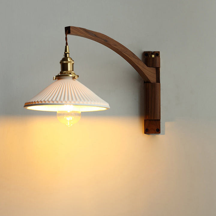 Lámpara de Aplique de Pared Plegable de Cerámica Telescópica Retro de 1 Luz 