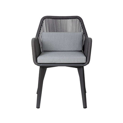 Coastal Style Outdoor Dining Chair - 1-Seater Sturdy Aluminum Frame For Outdoor Patio & Garden