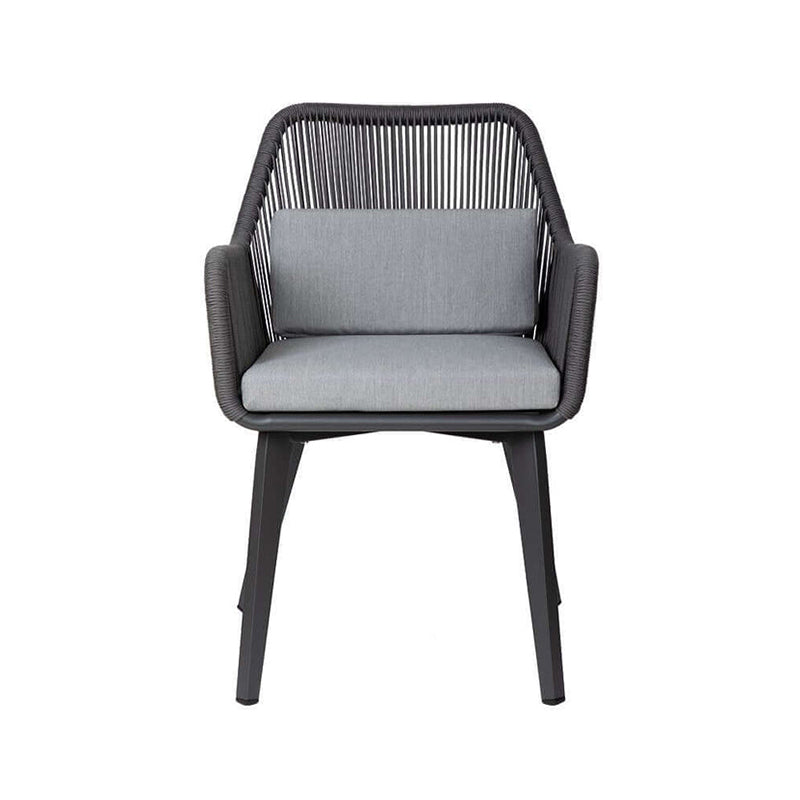 Coastal Style Outdoor Dining Chair - 1-Seater Sturdy Aluminum Frame For Outdoor Patio & Garden