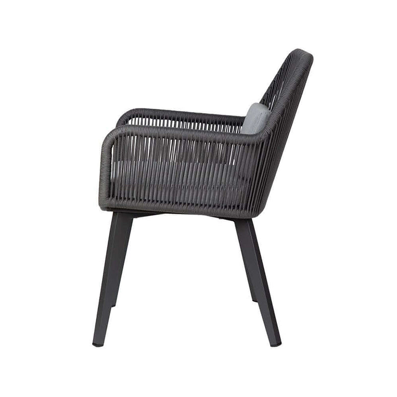 Küstenstil Outdoor-Esszimmerstuhl - 1-Sitzer Robuster Aluminiumrahmen für Außenbereich &amp; Garten 