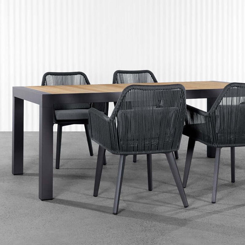 Coastal Style Outdoor Dining Chair - 1-Seater Sturdy Aluminum Frame For Outdoor Patio & Garden