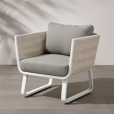 Fresh Vibe Coastal Outdoor Accent Chair - 1-Seater Weather-Resistant Outdoor Chair For Outdoor Patio & Garden