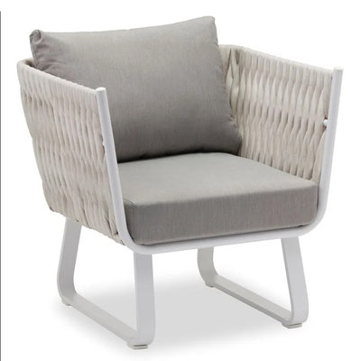 Fresh Vibe Coastal Outdoor Accent Chair - 1-Seater Weather-Resistant Outdoor Chair For Outdoor Patio & Garden