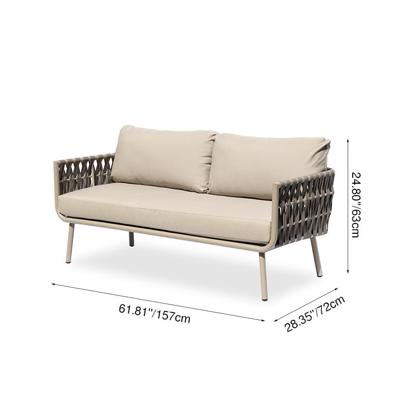 Waterproof Coastal-Inspired Aluminum Outdoor Sofa - 1/2/3-Seater For Garden &amp; Balcony