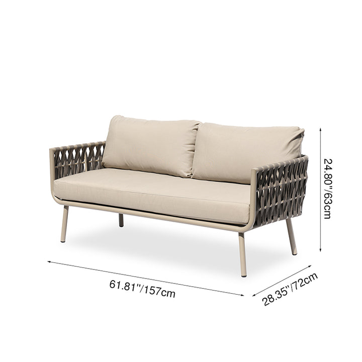 Waterproof Coastal-Inspired Aluminum Outdoor Sofa - 1/2/3-Seater For Garden &amp; Balcony