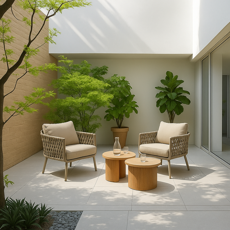 Waterproof Coastal-Inspired Aluminum Outdoor Sofa - 1/2/3-Seater For Garden & Balcony