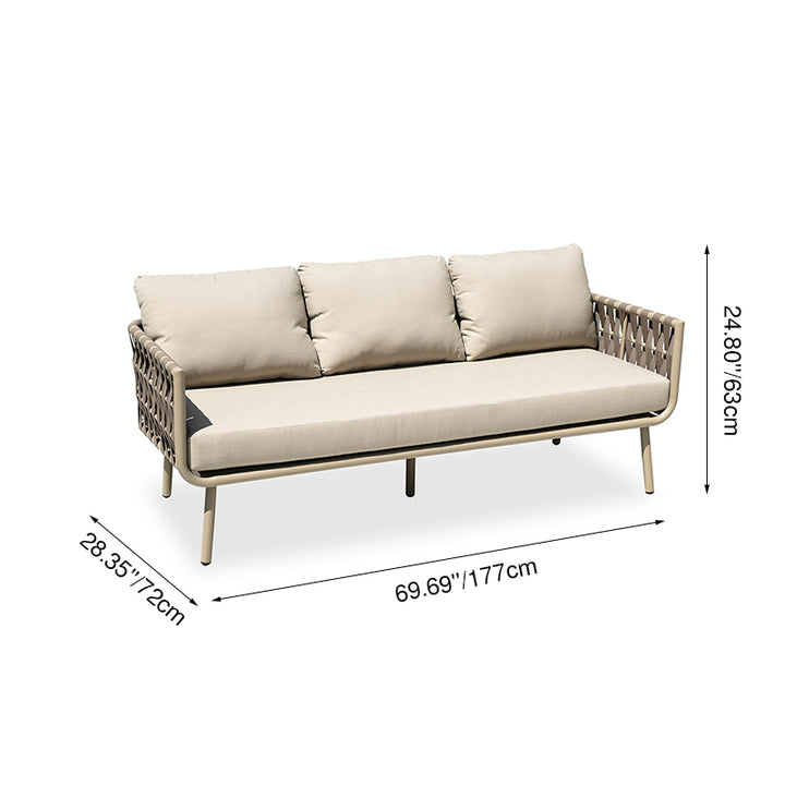 Waterproof Coastal-Inspired Aluminum Outdoor Sofa - 1/2/3-Seater For Garden &amp; Balcony