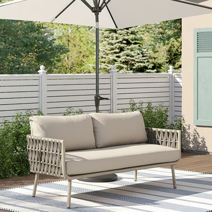 Waterproof Coastal-Inspired Aluminum Outdoor Sofa - 1/2/3-Seater For Garden &amp; Balcony