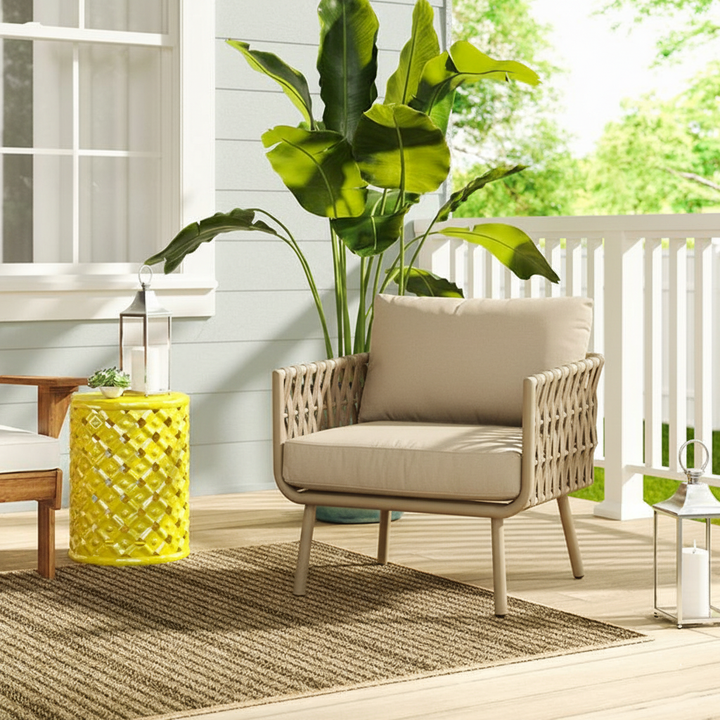 Waterproof Coastal-Inspired Aluminum Outdoor Sofa - 1/2/3-Seater For Garden &amp; Balcony