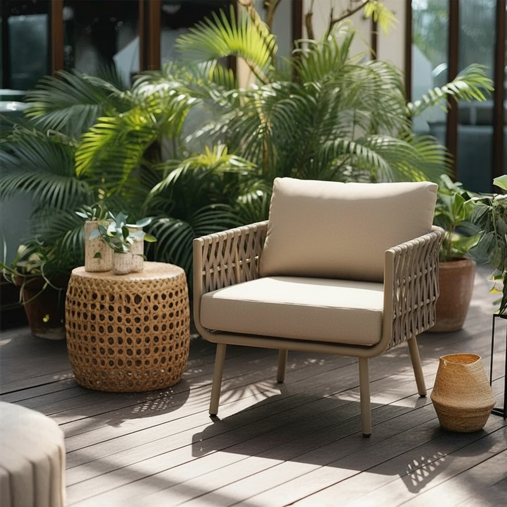 Waterproof Coastal-Inspired Aluminum Outdoor Sofa - 1/2/3-Seater For Garden &amp; Balcony