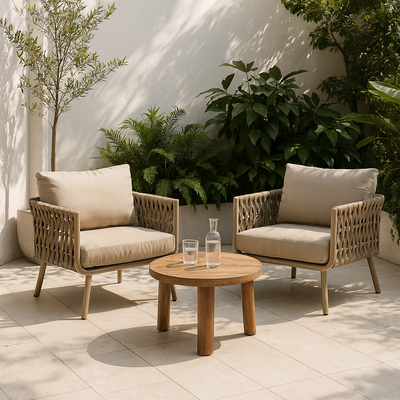 Waterproof Coastal-Inspired Aluminum Outdoor Sofa - 1/2/3-Seater For Garden & Balcony