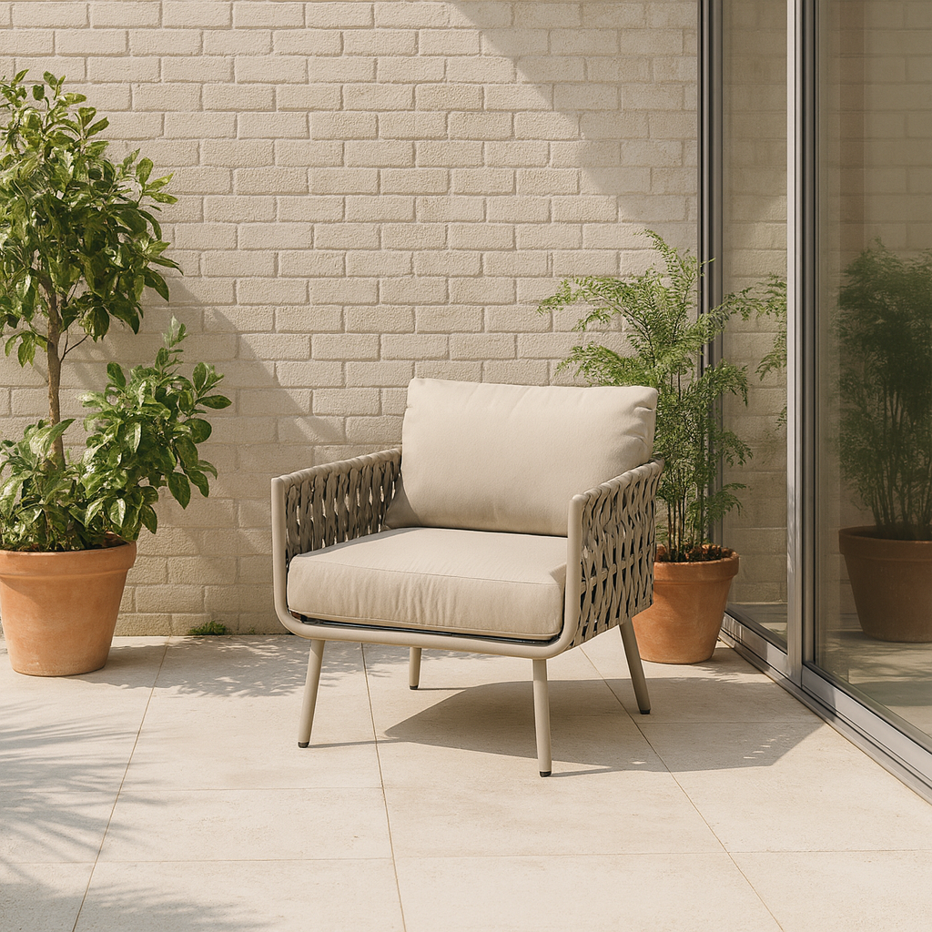 Waterproof Coastal-Inspired Aluminum Outdoor Sofa - 1/2/3-Seater For Garden &amp; Balcony