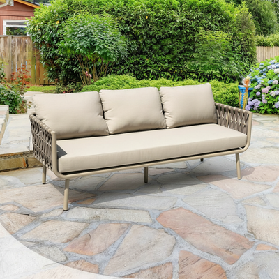 Waterproof Coastal-Inspired Aluminum Outdoor Sofa - 1/2/3-Seater For Garden & Balcony