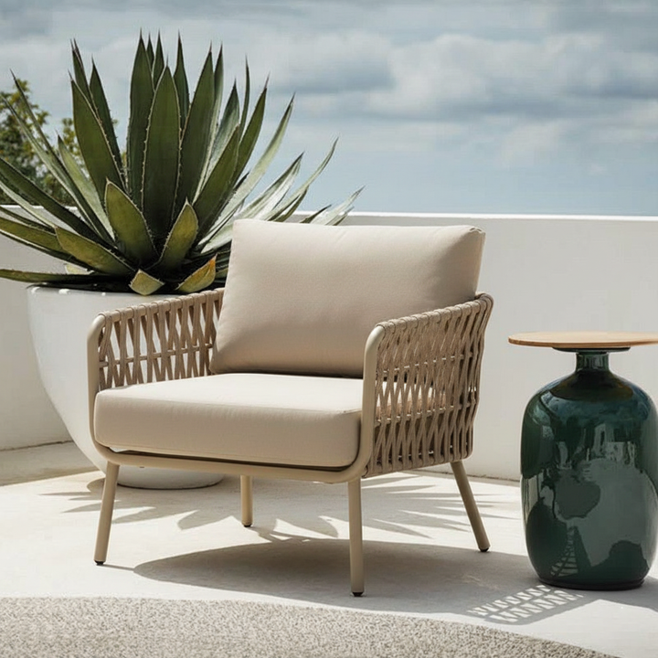 Waterproof Coastal-Inspired Aluminum Outdoor Sofa - 1/2/3-Seater For Garden &amp; Balcony