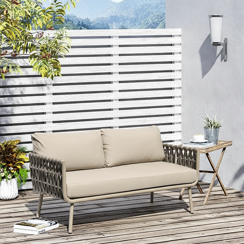 Waterproof Coastal-Inspired Aluminum Outdoor Sofa - 1/2/3-Seater For Garden &amp; Balcony