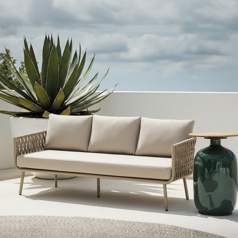 Waterproof Coastal-Inspired Aluminum Outdoor Sofa - 1/2/3-Seater For Garden & Balcony