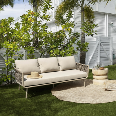 Waterproof Coastal-Inspired Aluminum Outdoor Sofa - 1/2/3-Seater For Garden & Balcony