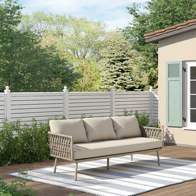 Waterproof Coastal-Inspired Aluminum Outdoor Sofa - 1/2/3-Seater For Garden & Balcony
