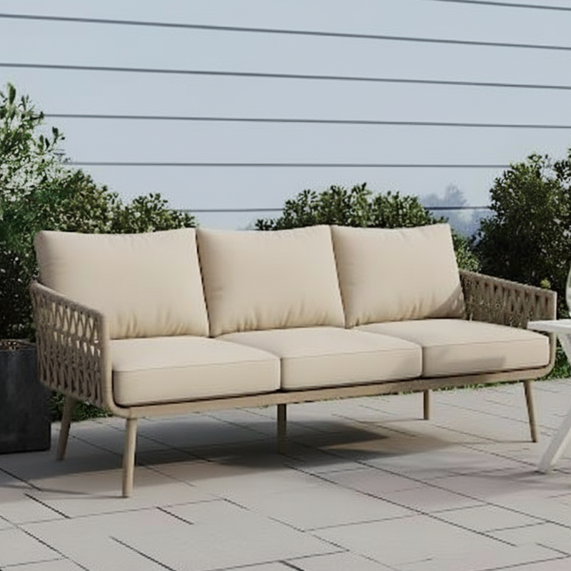 Waterproof Coastal-Inspired Aluminum Outdoor Sofa - 1/2/3-Seater For Garden &amp; Balcony