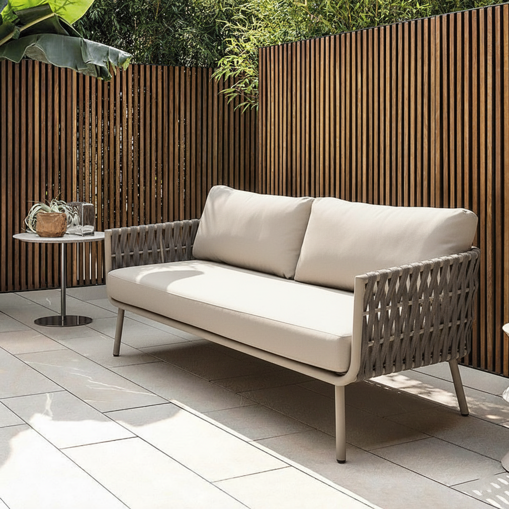 Waterproof Coastal-Inspired Aluminum Outdoor Sofa - 1/2/3-Seater For Garden &amp; Balcony