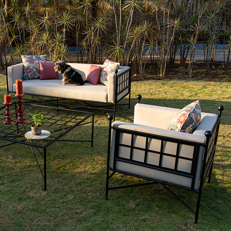 Waterproof Coastal-Inspired Aluminum Outdoor Sofa - 1/2/3-Seater For Garden &amp; Balcony