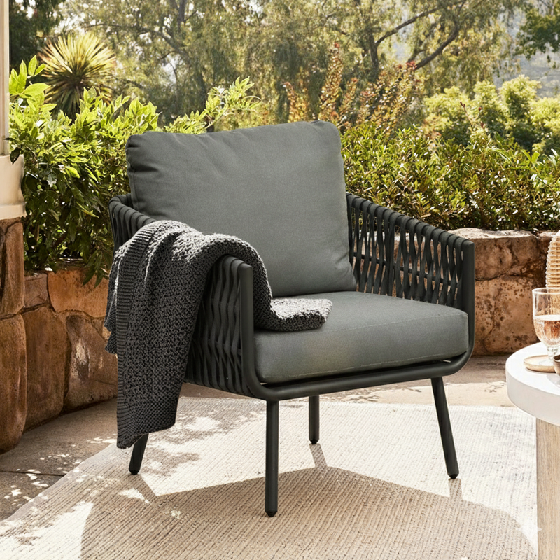 Stain-Resistant Modern Aluminum Outdoor Sofa - 1/3-Seater For Outdoor Patio & Garden