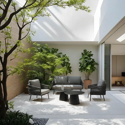 Stain-Resistant Modern Aluminum Outdoor Sofa - 1/3-Seater For Outdoor Patio & Garden