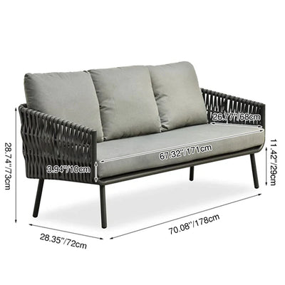 Stain-Resistant Modern Aluminum Outdoor Sofa - 1/3-Seater For Outdoor Patio & Garden